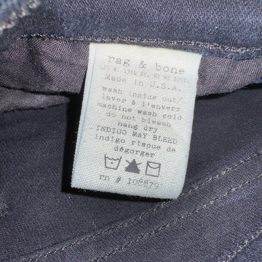 Rag & Bone Black Skinny Jeans with Full-Length Side Zippers - Picture 3 of 7